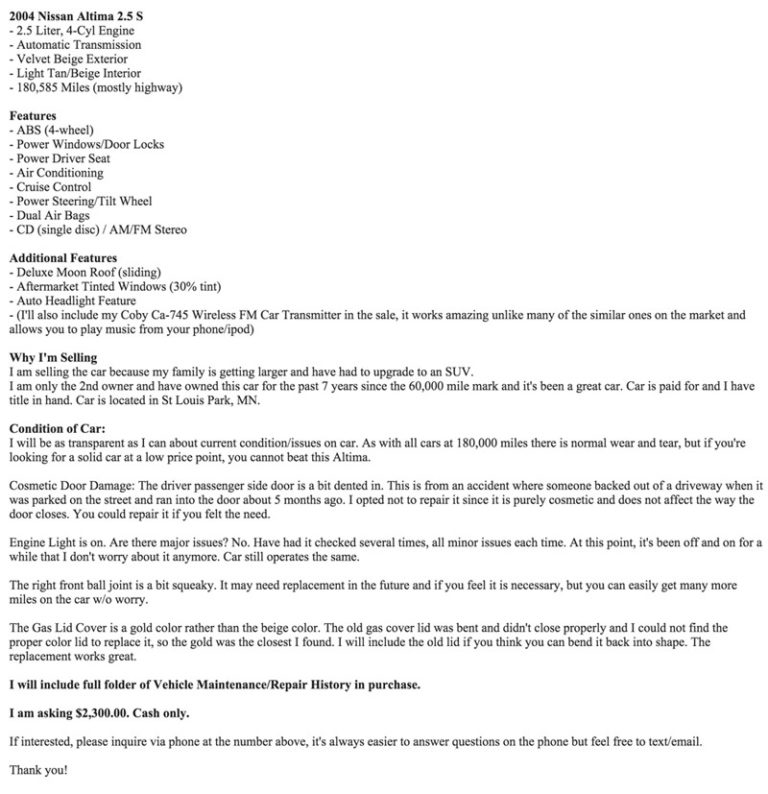 How To Sell Your Car On Craigslist FAST The Ultimate Guide TC Agenda